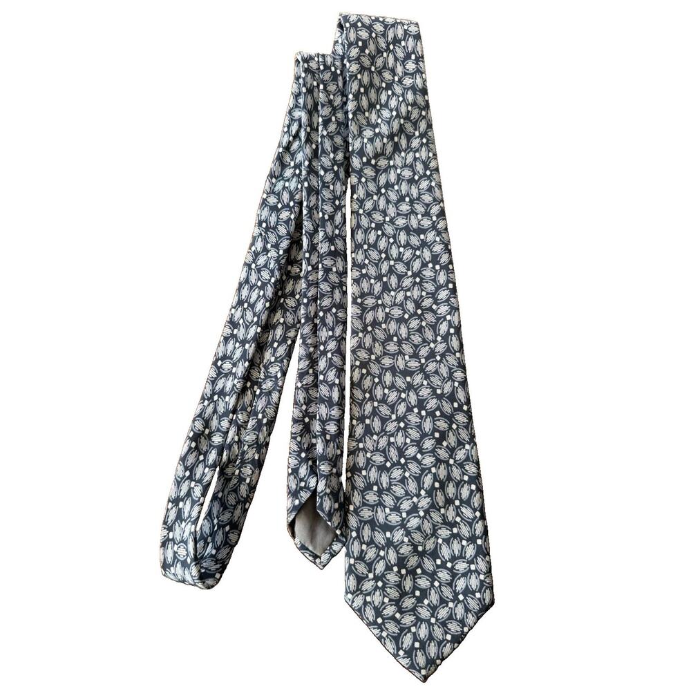 Valentino Garavani Gray Abstract Neat Pattern Silk Tie Made in Italy Designer - Picture 6 of 13